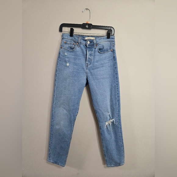Levi's Denim - Levi's Jeans Vintage Big E Womens 27 Wedgie Straight Button Fly High Rise Denim